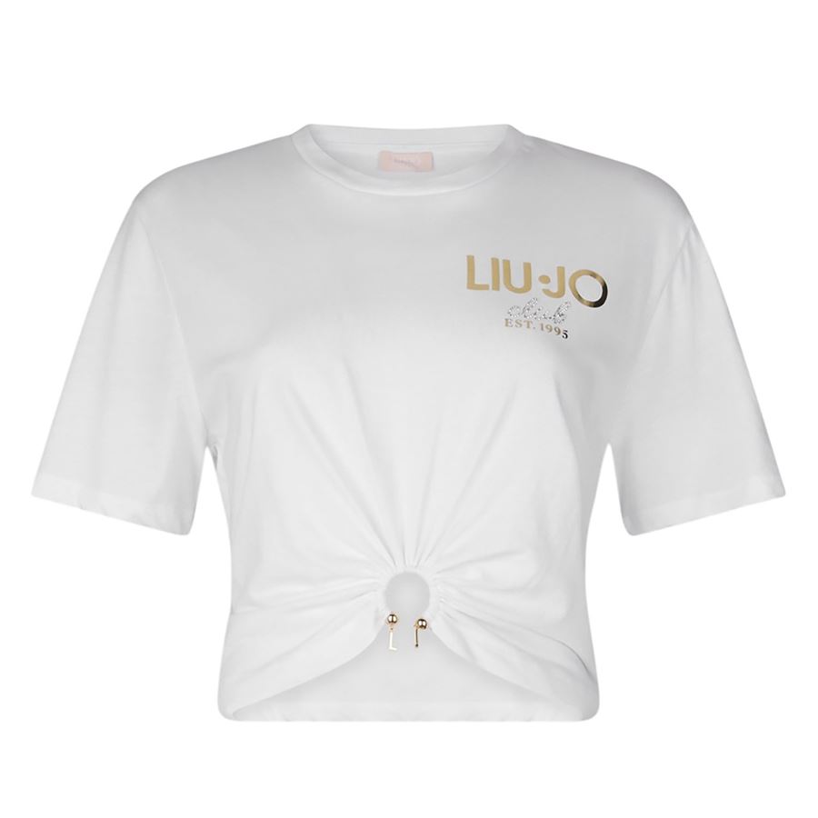 T-shirt in cotone con logo da donna Liu Jo | WA5139JS923M9513